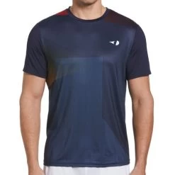 Grand Slam Stacked Geo Printed Crew -Tennis Sale Store G1KSD035 424