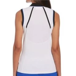 Penguin Sleeveless Color Block Mesh Back Polo